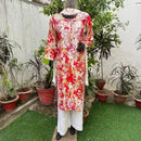 Straight fit rayon kurta - Chikankari official