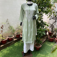 Straight Fit Rayon kurtis - Chikankari official