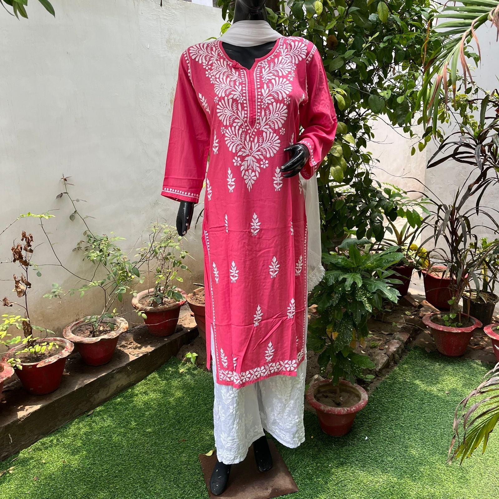 Straight Fit Rayon kurtis - Chikankari official