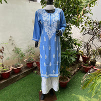 Straight Fit Rayon kurtis - Chikankari official