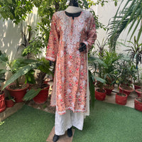 Straight Fit Rayon Print Kurta - Chikankari official