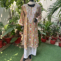 Straight Fit Rayon Print Kurta - Chikankari official