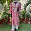 Straight Fit Rayon Print Kurta - Chikankari official