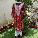 Straight Fit Rayon print kurtis - Chikankari official