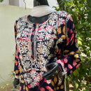 Straight Fit Rayon print kurtis - Chikankari official