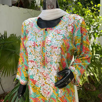 Straight Fit Rayon Riwayat Kurta - Chikankari official