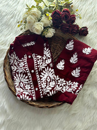 Stunning Rayon Co ord Shirt - Chikankari official