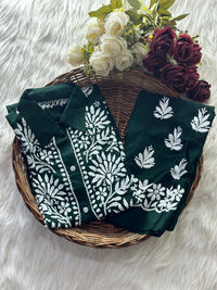 Stunning Rayon Co ord Shirt - Chikankari official