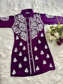 Stunning Rayon Co ord Shirt - Chikankari official