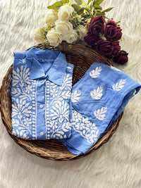 Stunning Rayon Co ord Shirt - Chikankari official