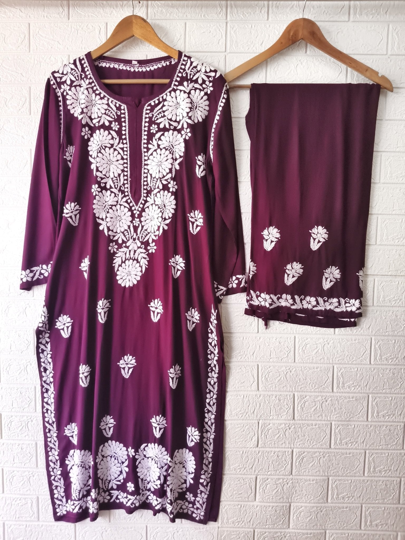 Stylish Crafted Chikankari heavy embroidered kurta Set - Chikankari official