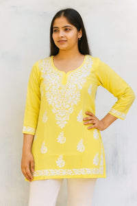 Stylish Pure Modal Cotton short top - Chikankari official