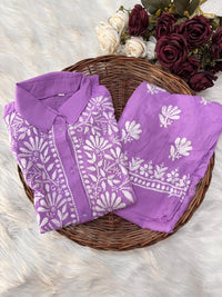 Stylish Soft Modal Co - ord Set - Chikankari official