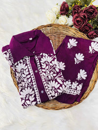 Stylish Soft Modal Co - ord Set - Chikankari official