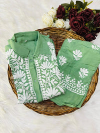 Stylish Soft Modal Co - ord Set - Chikankari official