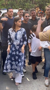 Suhana khan inspired Blue chikankari kurta - Chikankari official
