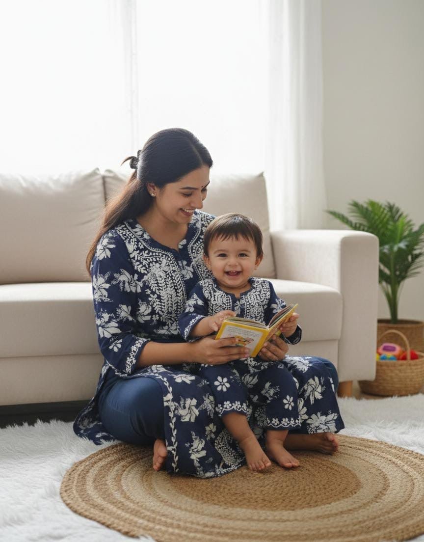 Suhana khan inspired Blue chikankari kurta - Chikankari official