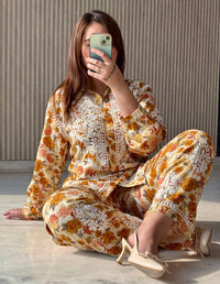 Summer Comfort Soft Rayon Co - ord - Chikankari official