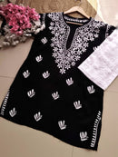 Summer Essential Daily / College / Office Wear Chikan Short Tops - Chikankari official