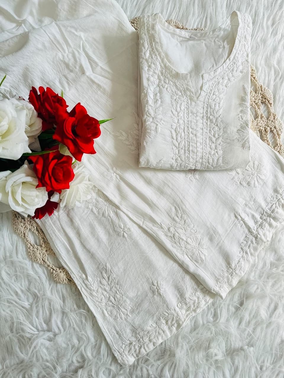 Summer Essential Dyed Chanderi Buta combo - Chikankari official