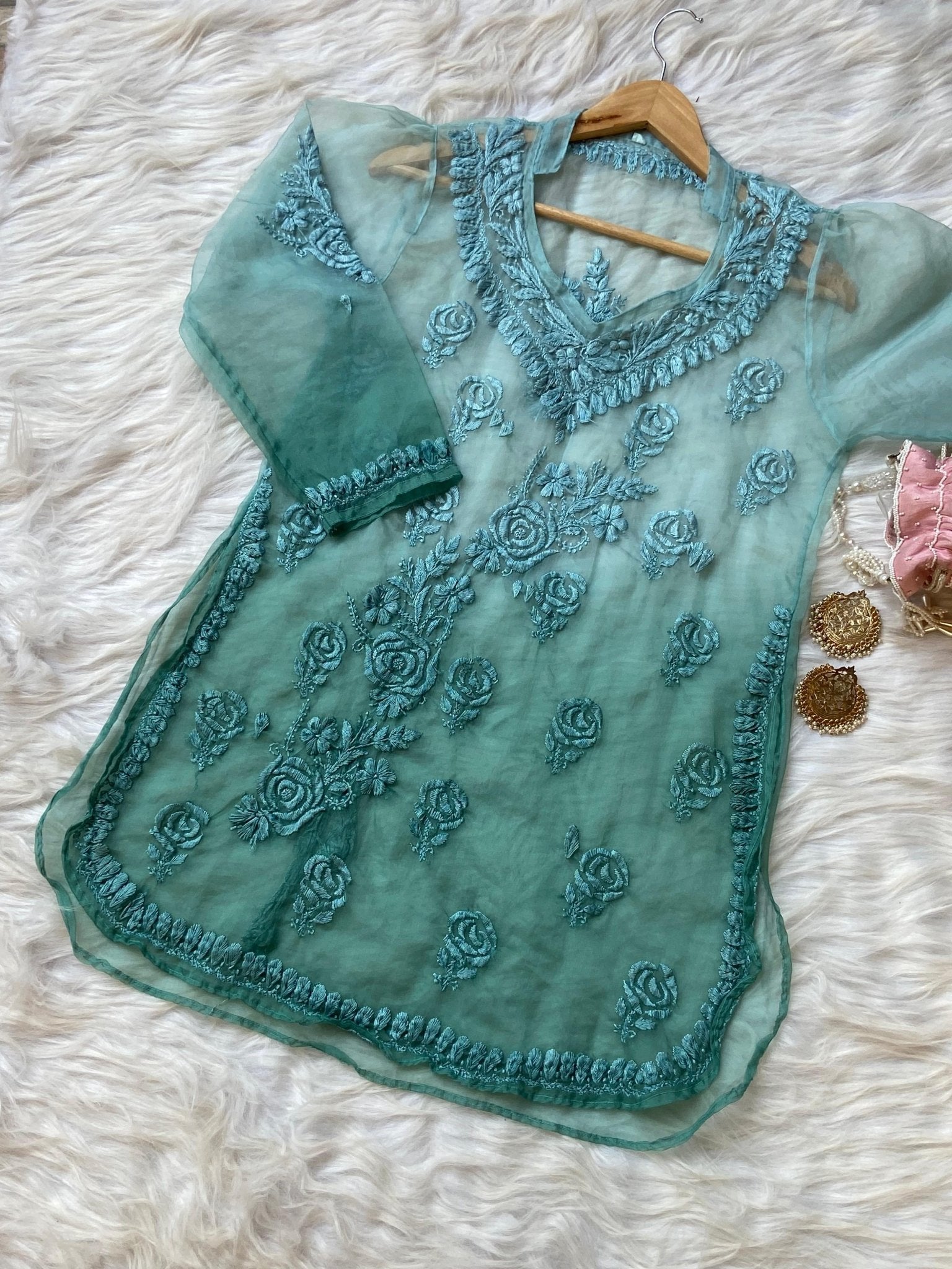 Summer Special Light Weight Ombre Dyed Short Top - Chikankari official