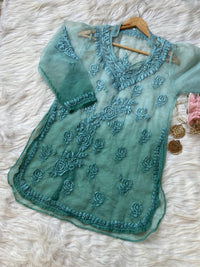 Summer Special Light Weight Ombre Dyed Short Top - Chikankari official