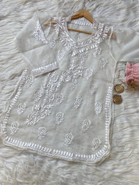 Summer Special Light Weight Ombre Dyed Short Top - Chikankari official