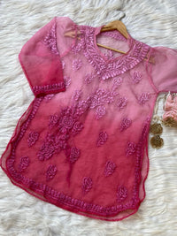 Summer Special Light Weight Ombre Dyed Short Top - Chikankari official