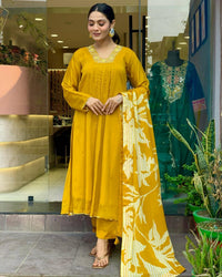 Sunflower 3pc Suit Set - Chikankari official