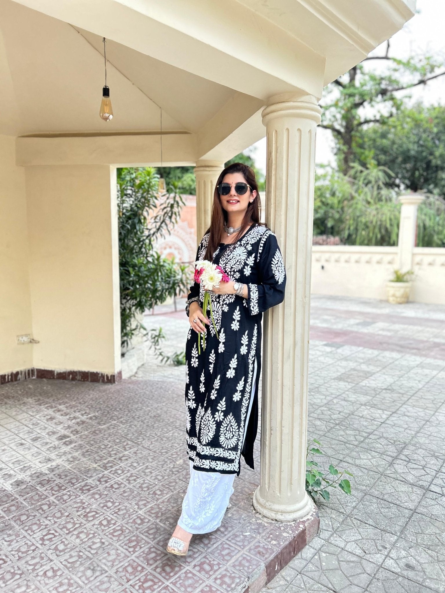 Super Soft Magic Hand Work Modal Cotton Kurta - Chikankari official