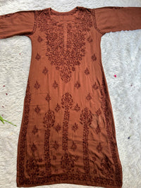 Super soft modal kurtis in beautiful colours - Chikankari official