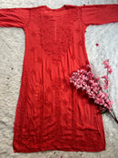 Super soft modal kurtis in beautiful colours - Chikankari official