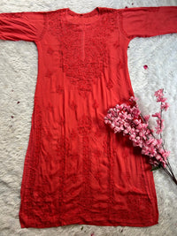 Super soft modal kurtis in beautiful colours - Chikankari official