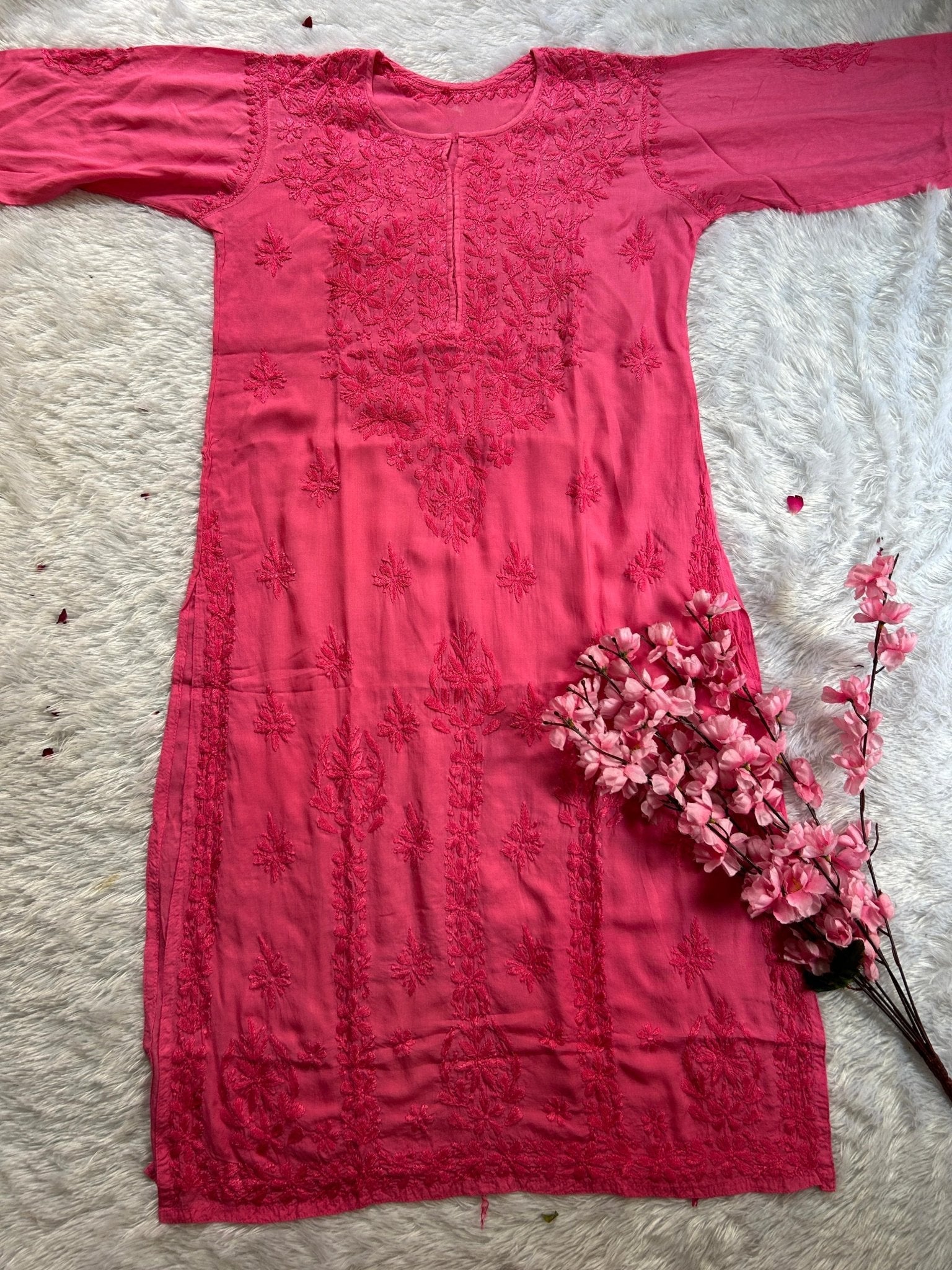 Super soft modal kurtis in beautiful colours - Chikankari official