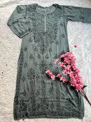 Super soft modal kurtis in beautiful colours - Chikankari official