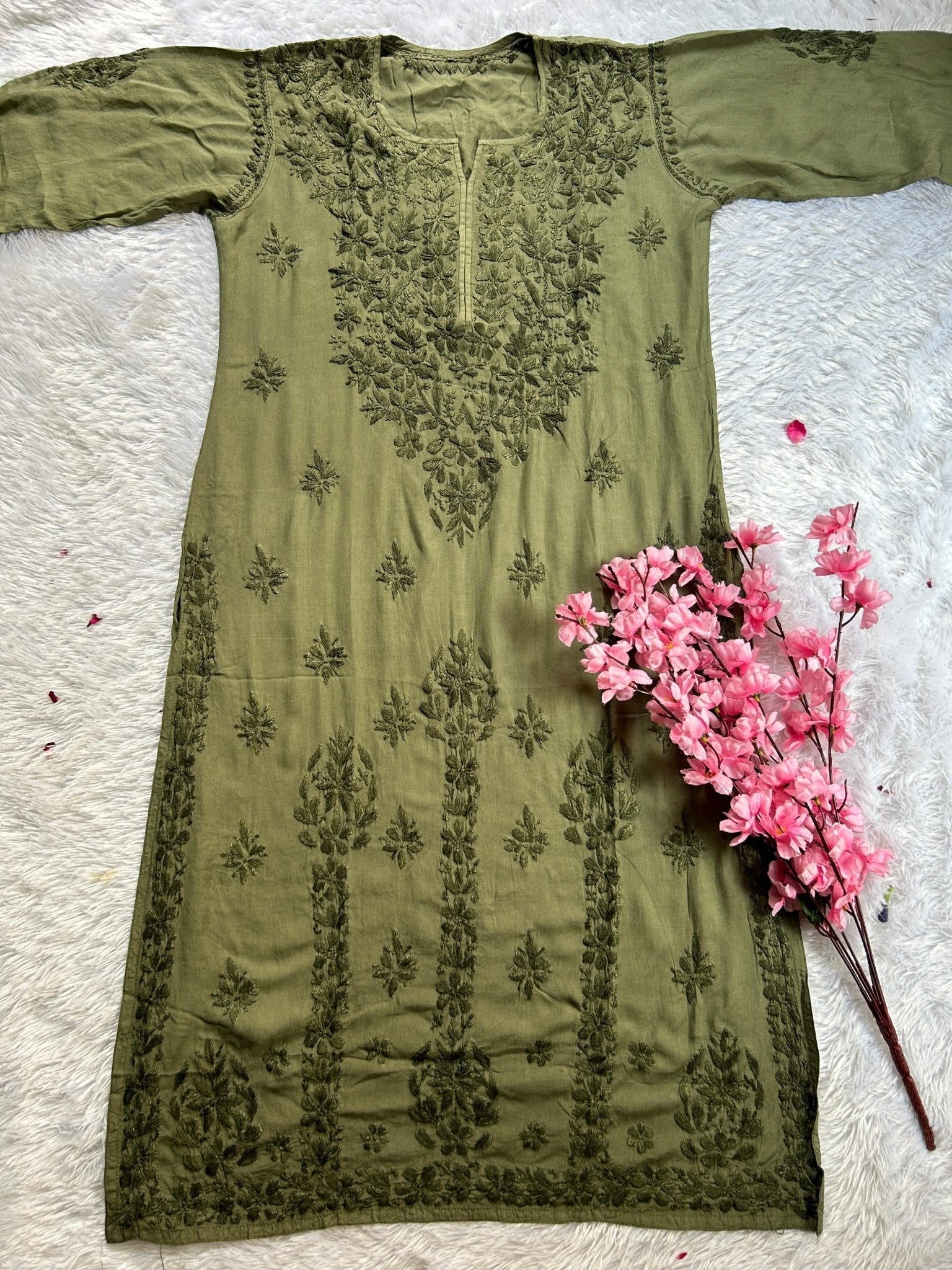 Super soft modal kurtis in beautiful colours - Chikankari official