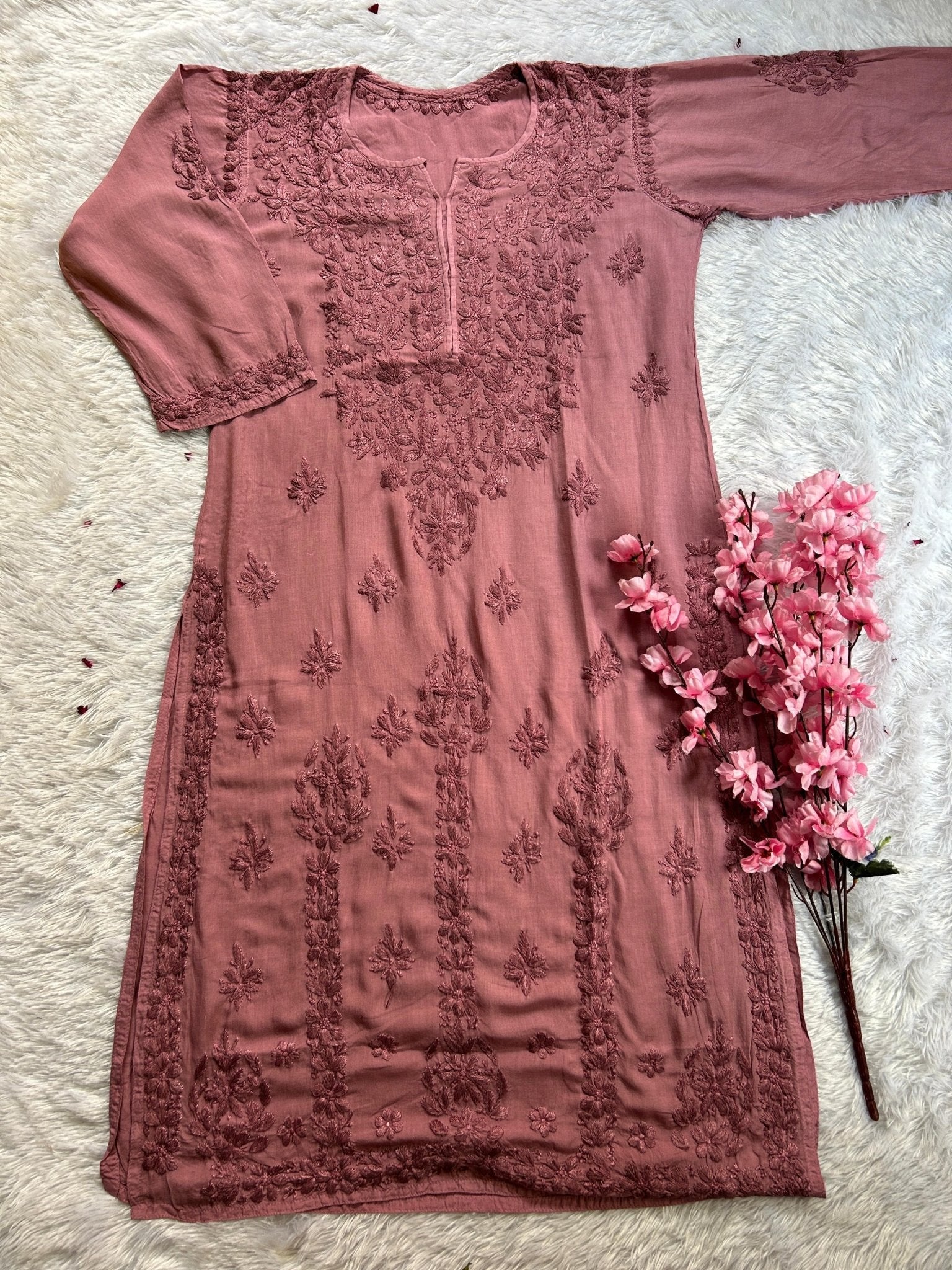 Super soft modal kurtis in beautiful colours - Chikankari official