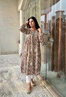 Super soft Mul aliya Gown - Chikankari official