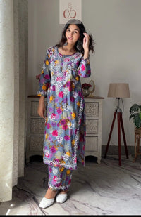 Swati Mul new Concept Kurti Plazzo Combo.. - Chikankari official