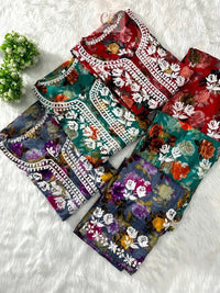 Swati Mul new Concept Kurti Plazzo Combo.. - Chikankari official