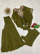 THREE PIECE INDO WESTERN WITH SEQUENCE EMBROIDERED WORK - Chikankari official