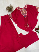 THREE PIECE INDO WESTERN WITH SEQUENCE EMBROIDERED WORK - Chikankari official