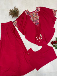 THREE PIECE INDO WESTERN WITH SEQUENCE EMBROIDERED WORK - Chikankari official