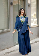 THREE PIECE INDO WESTERN WITH SEQUENCE EMBROIDERED WORK - Chikankari official