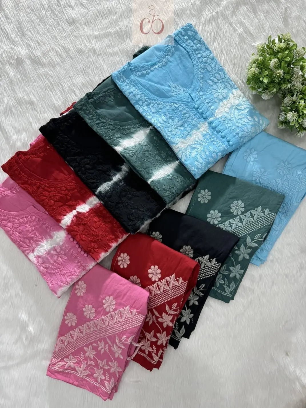 Tie n Dye Cotton set - Chikankari official