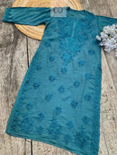 Tone to Tone Chanderi long Kurti - Chikankari official