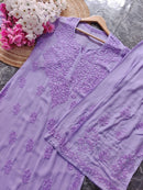 Tone to Tone Co ord Modal Cotton Santoshi Special - Chikankari official
