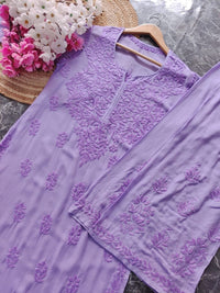 Tone to Tone Co ord Modal Cotton Santoshi Special - Chikankari official