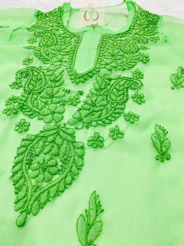 Tone to Tone Georgette Kurtis with inner - Chikankari official