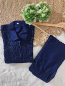 Tone To Tone Rayon Co - ord Shirt With Pant - Chikankari official